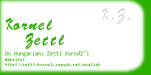 kornel zettl business card